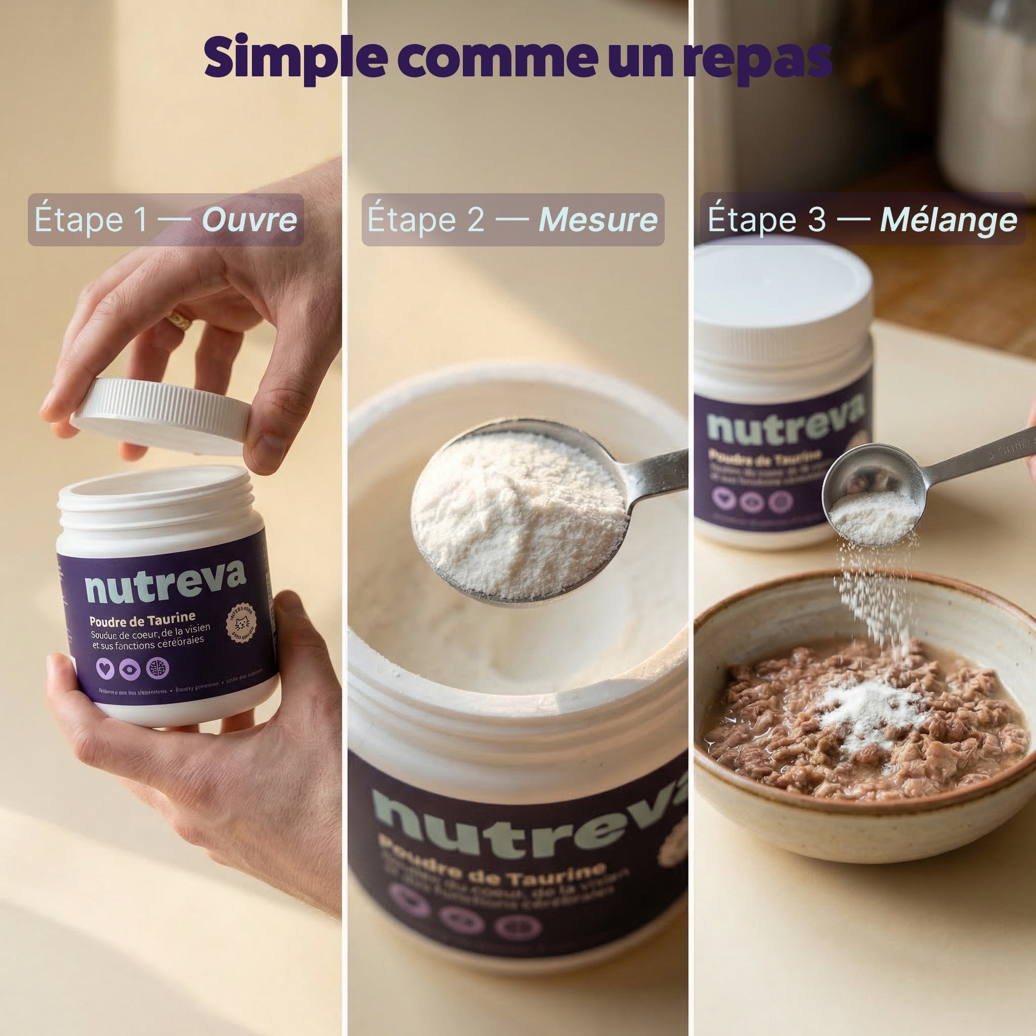 Poudre de taurine pour chat